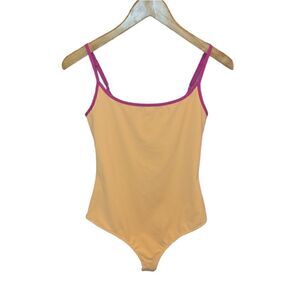 Free People Muted Orange Melon Tank Sleeveless Bodysuit S